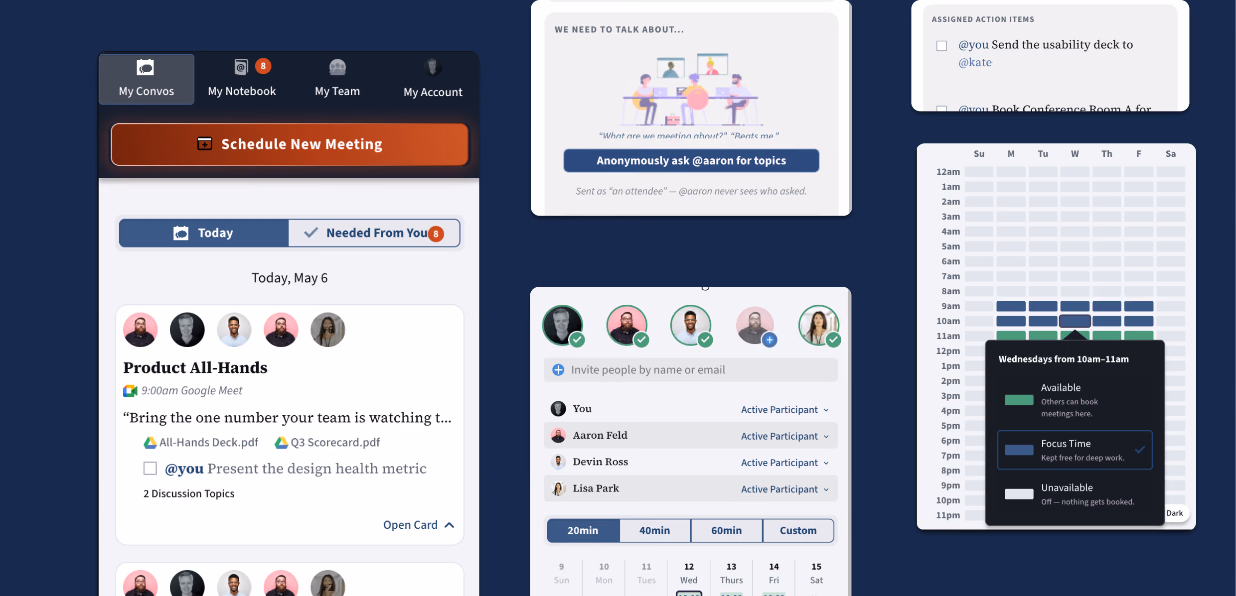 Various interface designs of Aligned