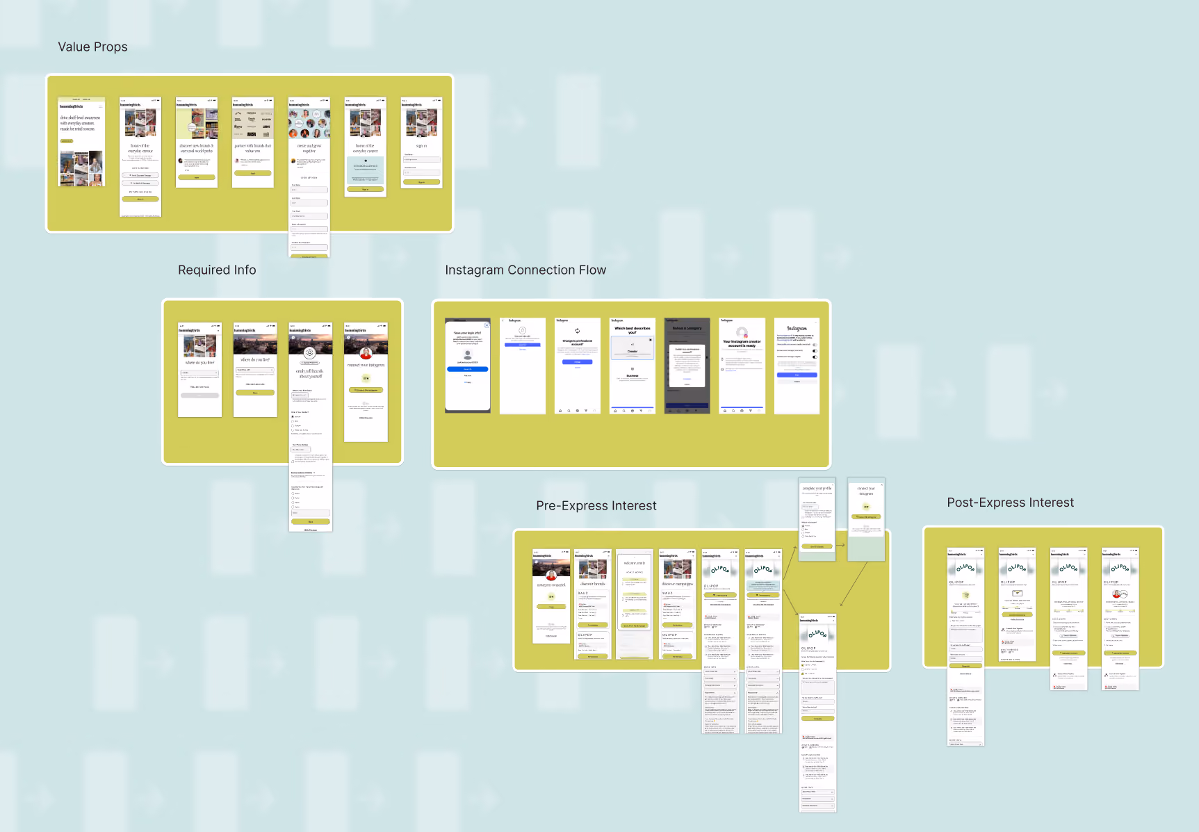 Overview of Hummingbirds onboarding flow.